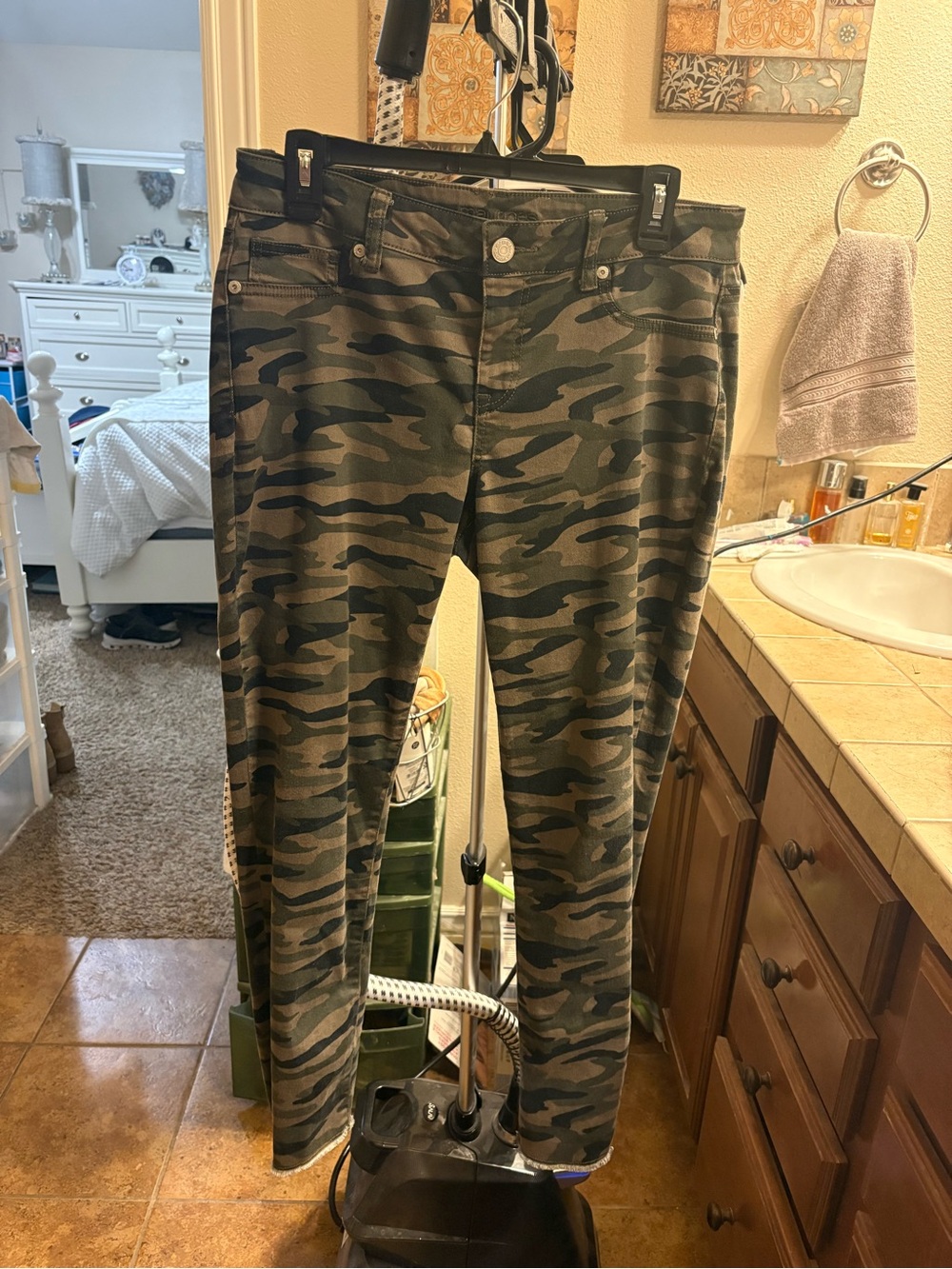 Maurices Green and Black Camo Skinny Jeans
